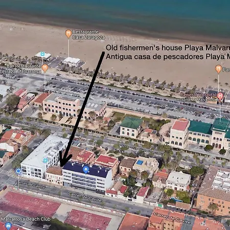 Old Fisherman'S House In Malvarrosa Beach Valencia Exterior photo